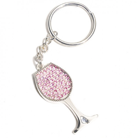 Pink Rhinestone Keychains