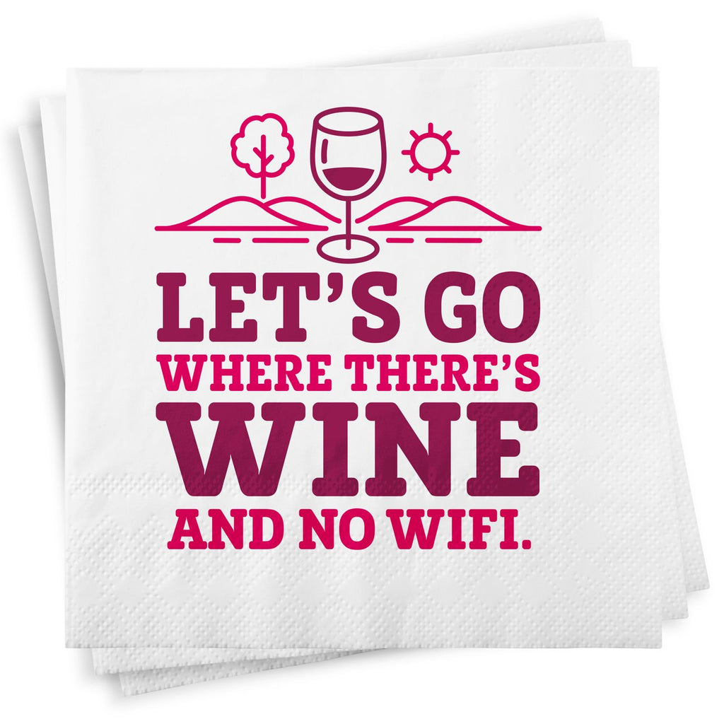 Wine and no WIFI Wine Napkins