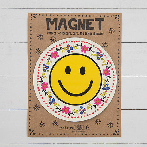 Smiley Face Circle Car Magnet