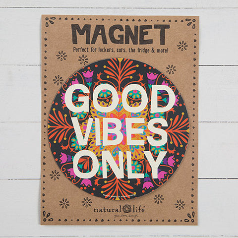 Good Vibes Circle Car Magnet