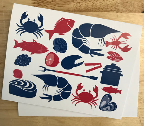 Seafood Notecards 10 pack